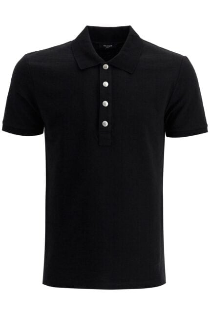 BALMAIN Polo Shirt With Pb Labyrinth Mon