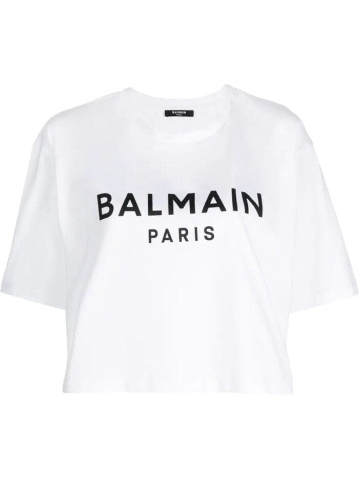 Balmain Print Cropped T-shirt