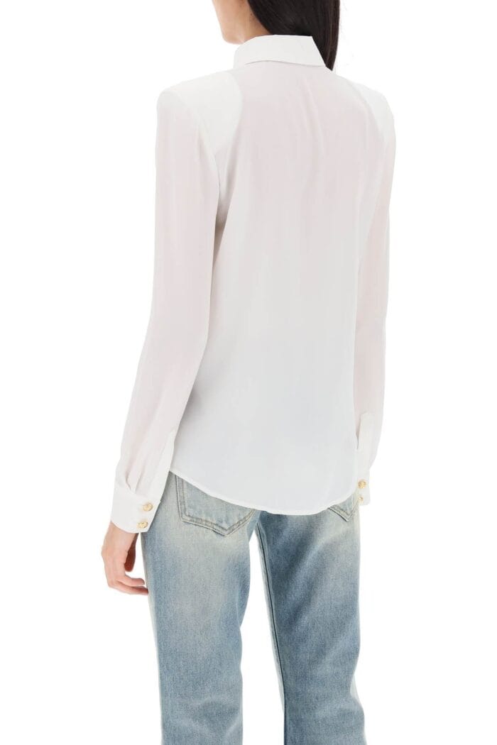 BALMAIN Silk Shirt With Padded Shoulders