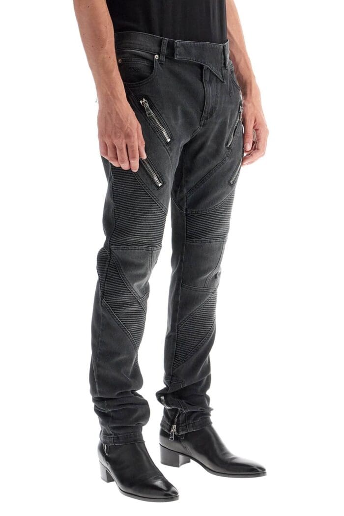 BALMAIN Slim Fit Biker Jeans For