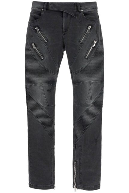 BALMAIN Slim Fit Biker Jeans For