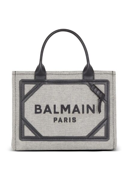 BALMAIN Small B-army Canvas Tote Bag