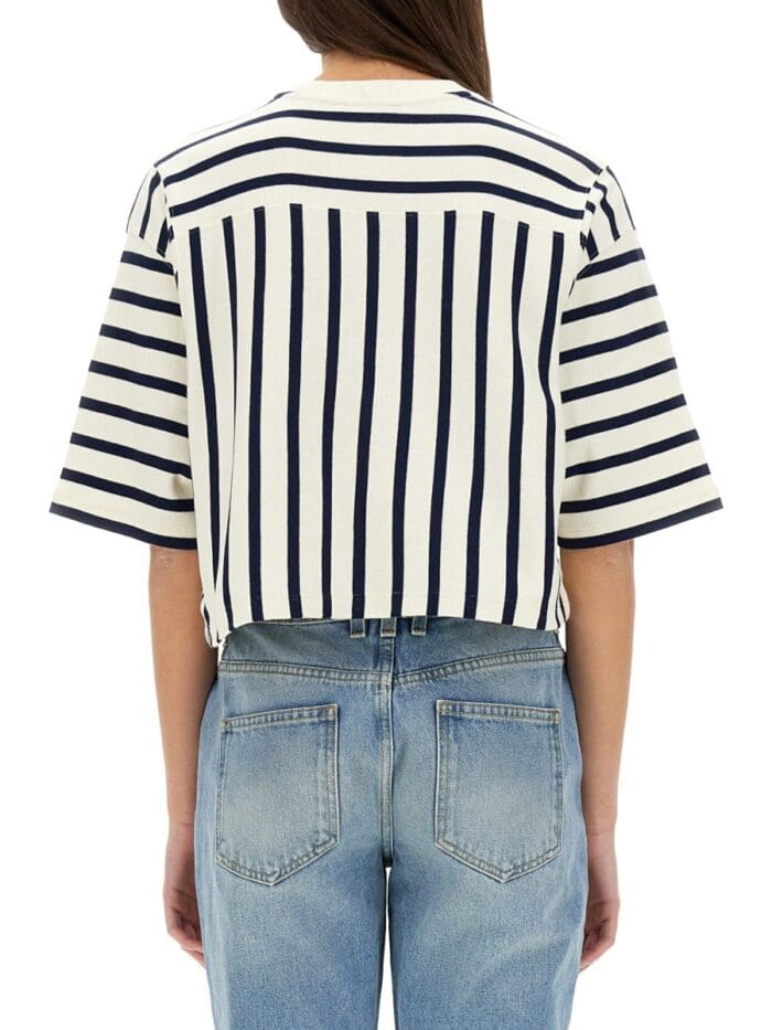 Balmain STRIPED BASEBALL T-SHIRT