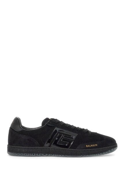 BALMAIN Suede And Patent Leather Swan Sneakers In