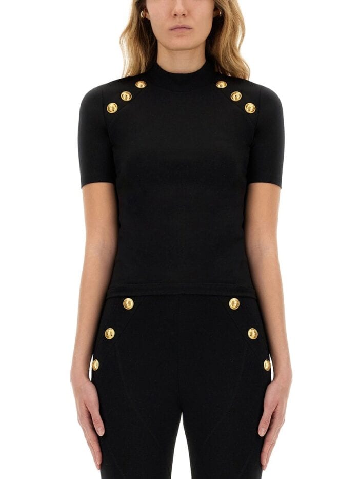 Balmain T-SHIRT WITH BUTTONS