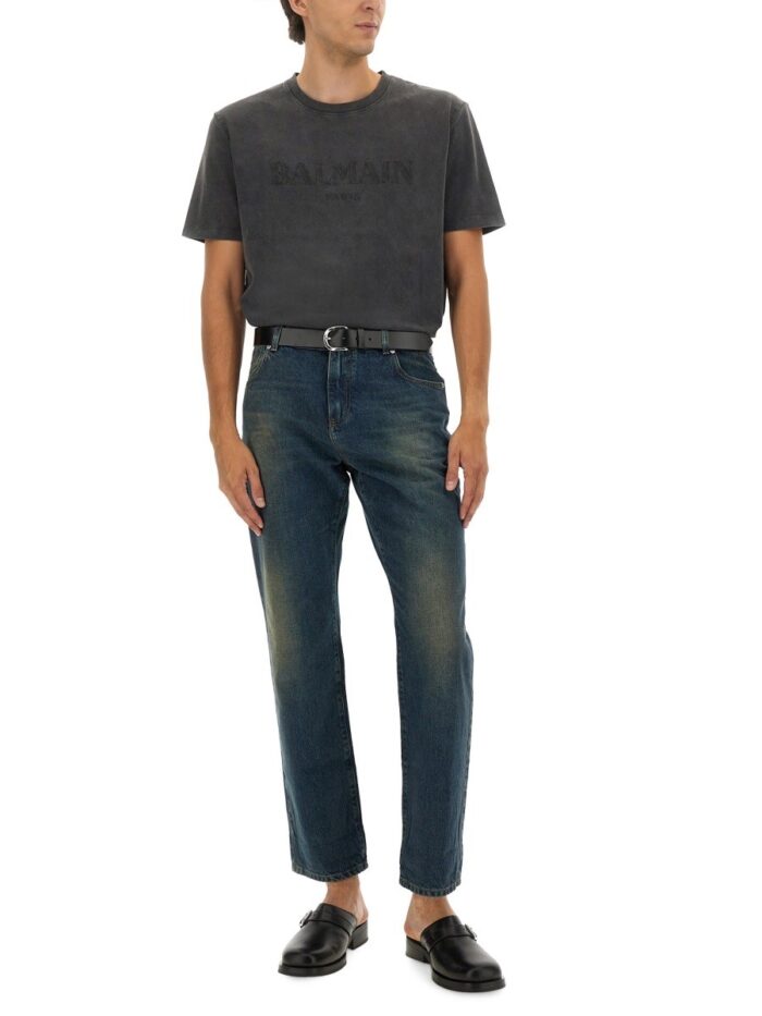 Balmain T-SHIRT WITH LOGO EMBROIDERY