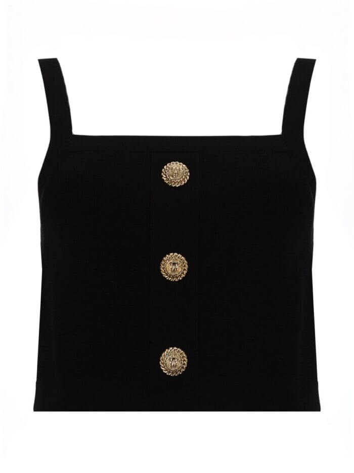 Balmain TOP WITH JEWEL BUTTONS