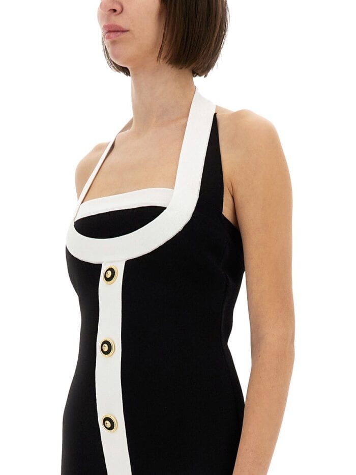 Balmain TWO-TONE DRESS WITH OPEN BACK
