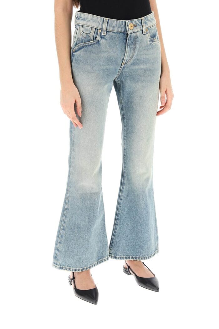 BALMAIN Western-style Crop Bootcut Jeans