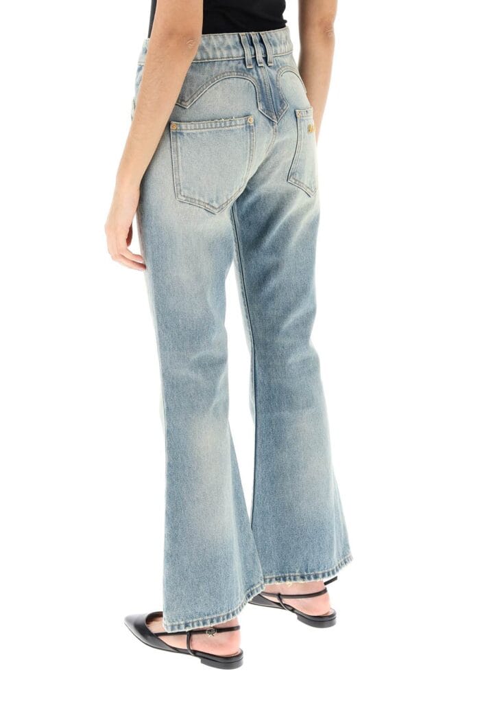 BALMAIN Western-style Crop Bootcut Jeans