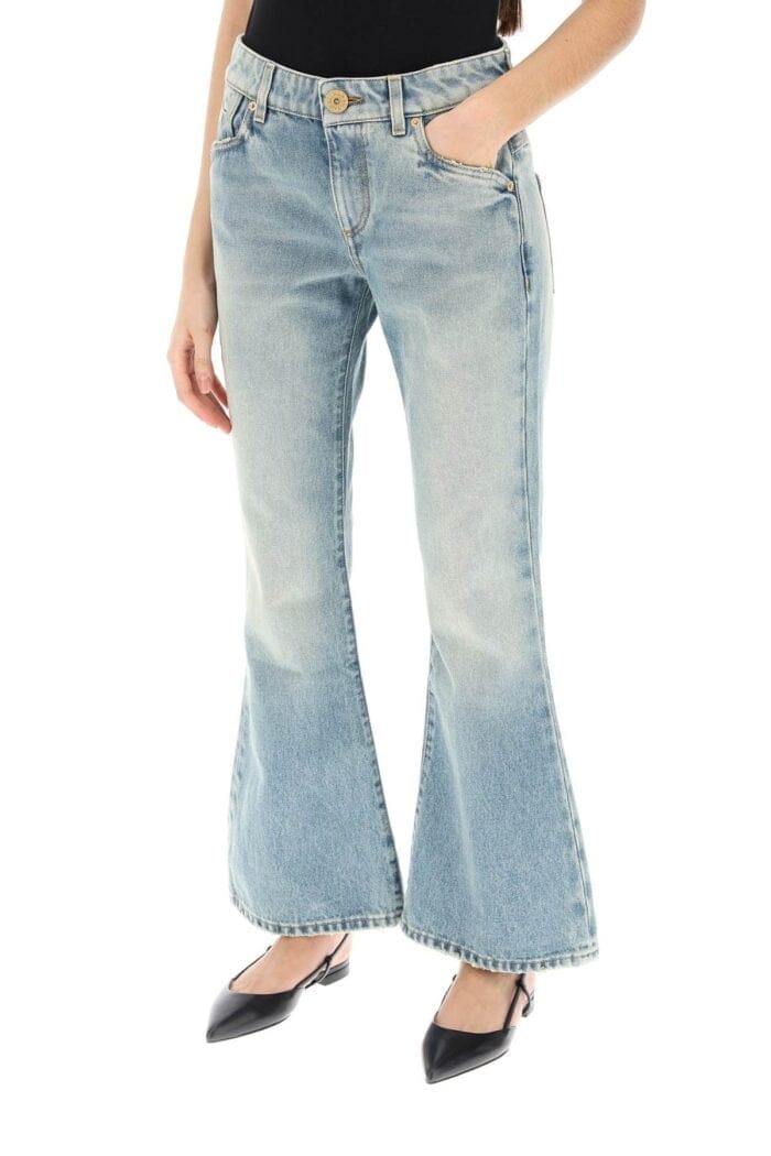 BALMAIN Western-style Crop Bootcut Jeans