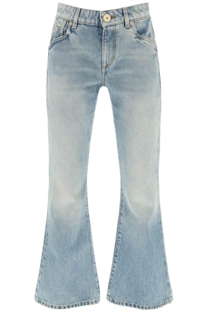 BALMAIN Western-style Crop Bootcut Jeans