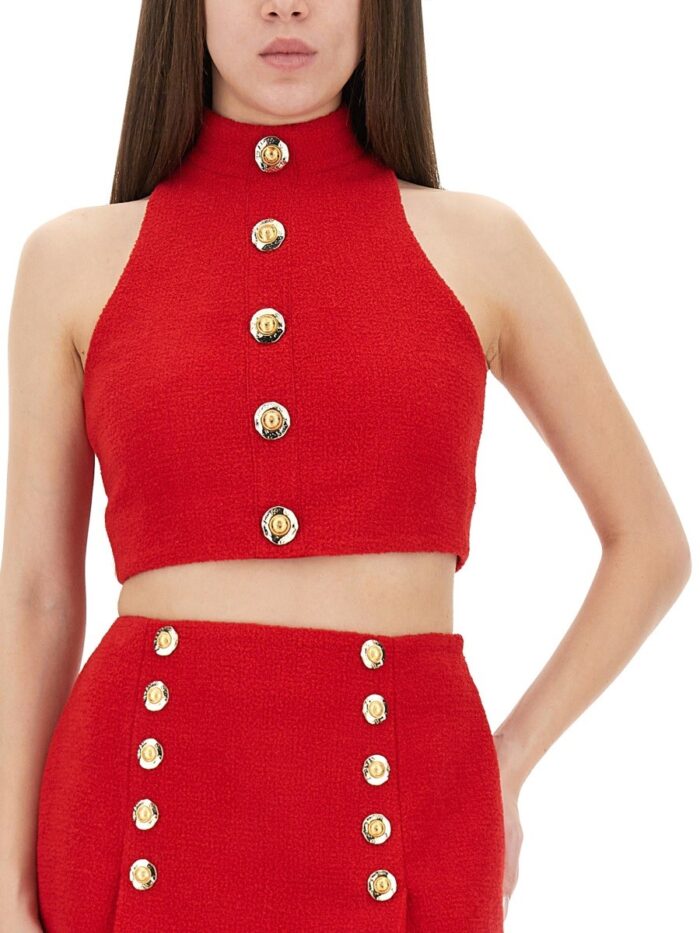 Balmain WOOL CROP TOP