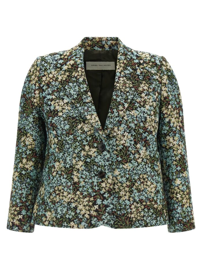 dries van noten 'bamis' floral jacquard blazer Dries Van Noten 'Bamis' Floral Jacquard Blazer