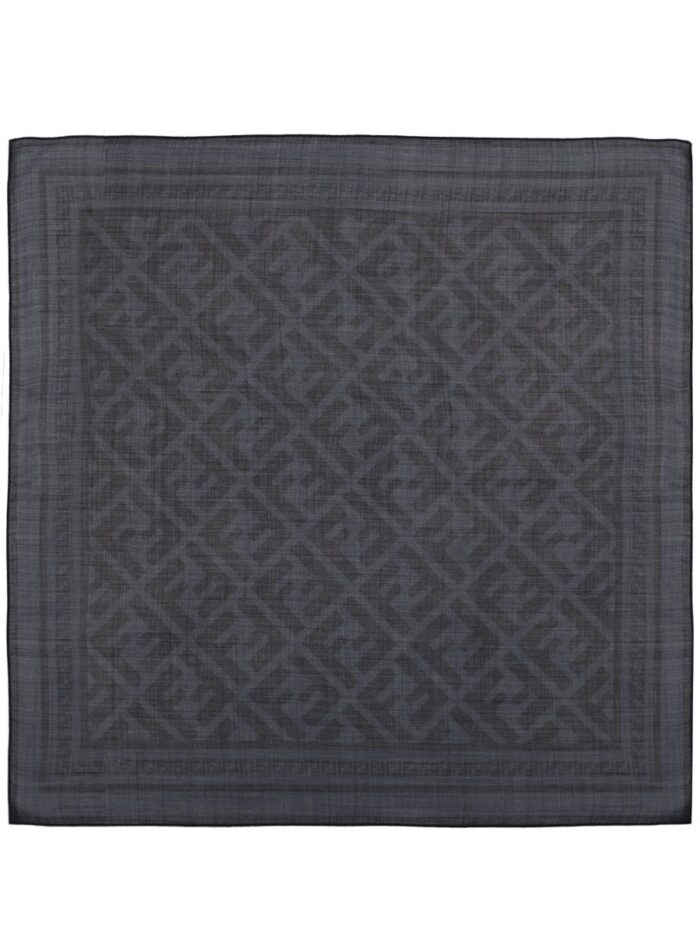 fendi bandana in seta e lana con motivo "ff" Fendi BANDANA IN SETA E LANA CON MOTIVO "FF"