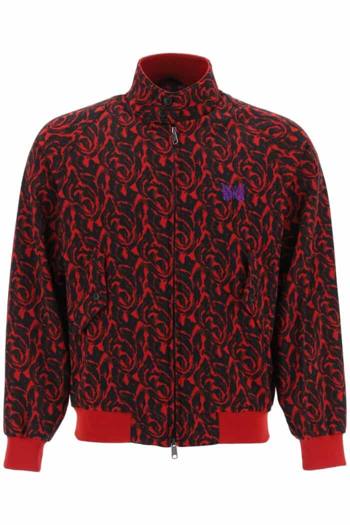 Baracuta X Needles Harrington Track Jacket In Jacquard Jersey