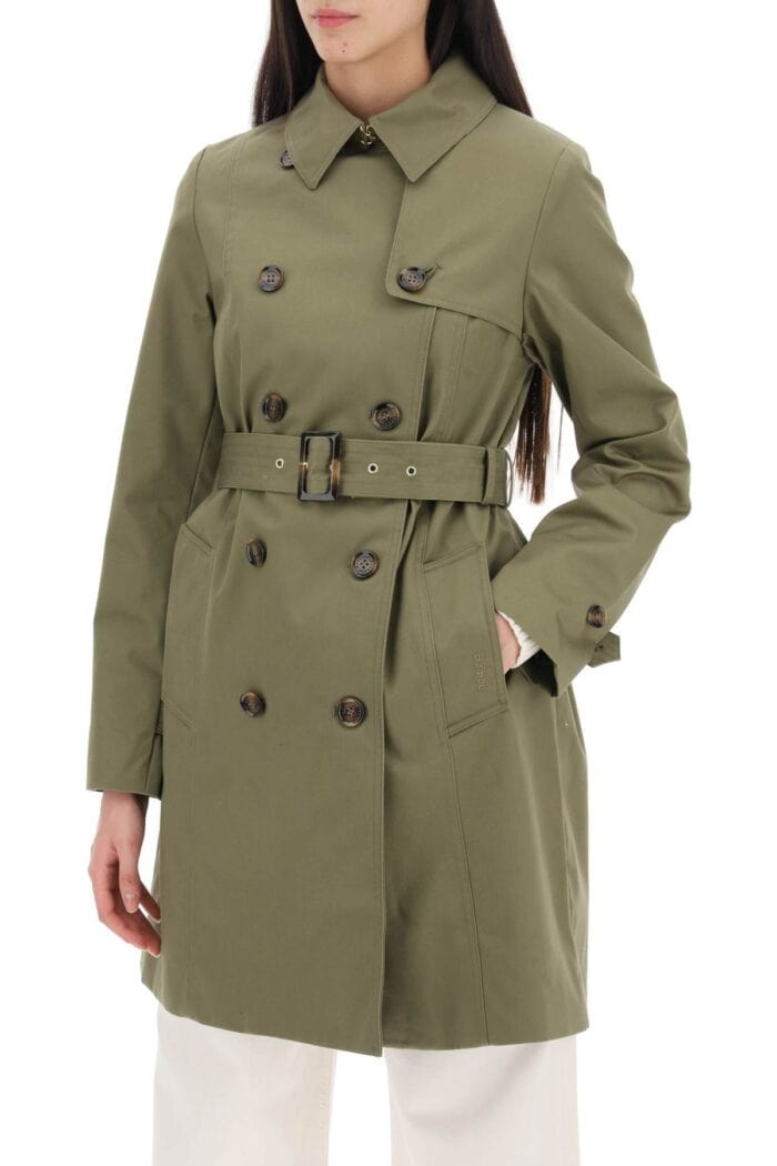 BARBOUR Double-breasted Trench Coat For