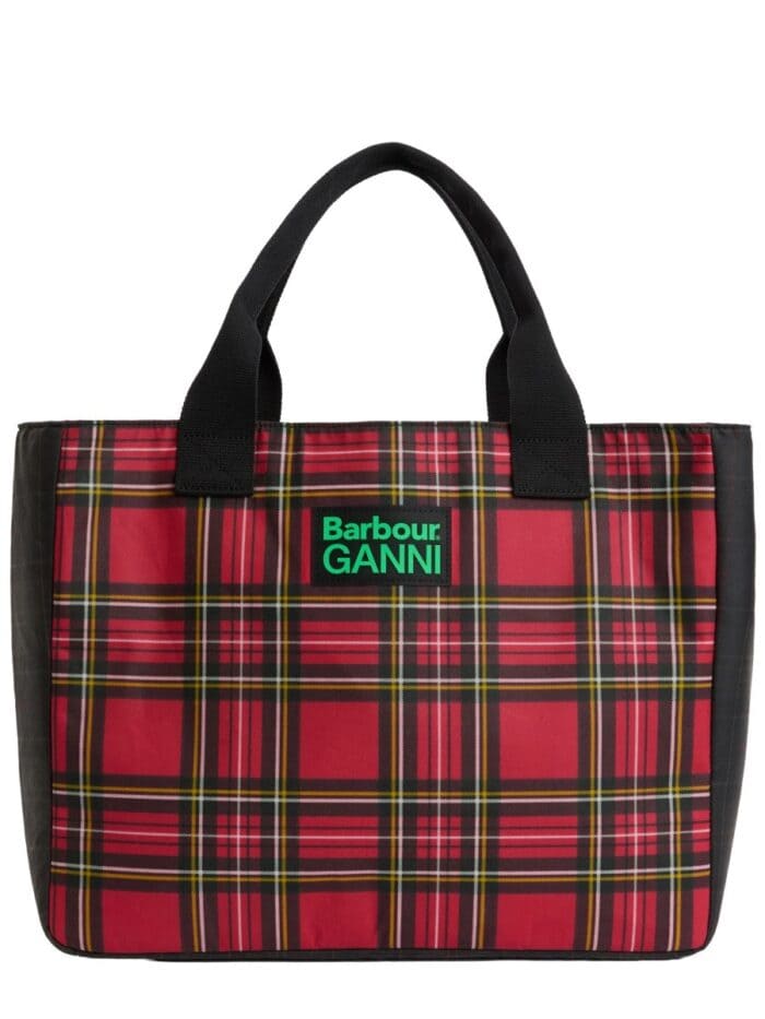 BARBOUR X GANNI WAXED COTTON TOTE BAG