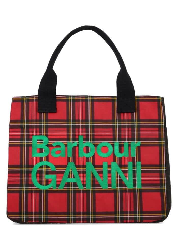 BARBOUR X GANNI WAXED COTTON TOTE BAG
