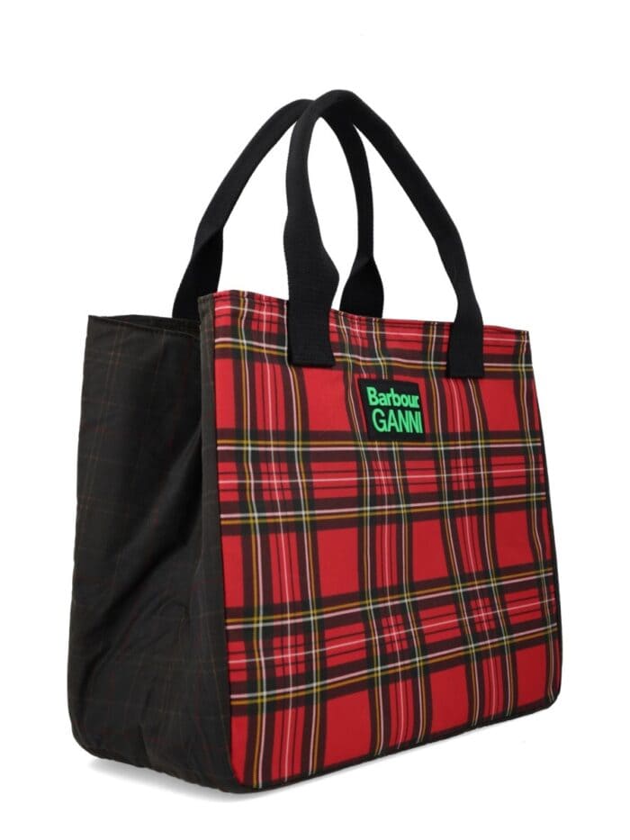 BARBOUR X GANNI WAXED COTTON TOTE BAG