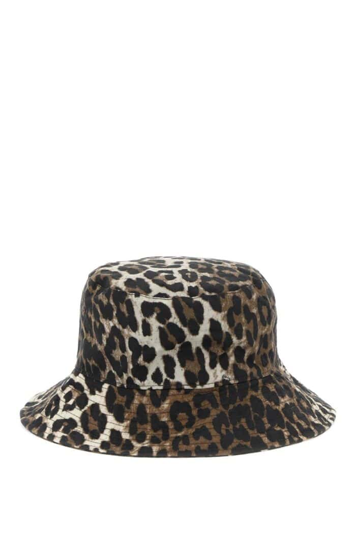 Barbour X Ganni Waxed Leopard Bucket Hat