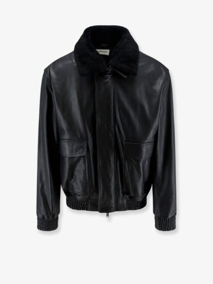 ARMA Bari Leather Jacket With Faux Fur Collar