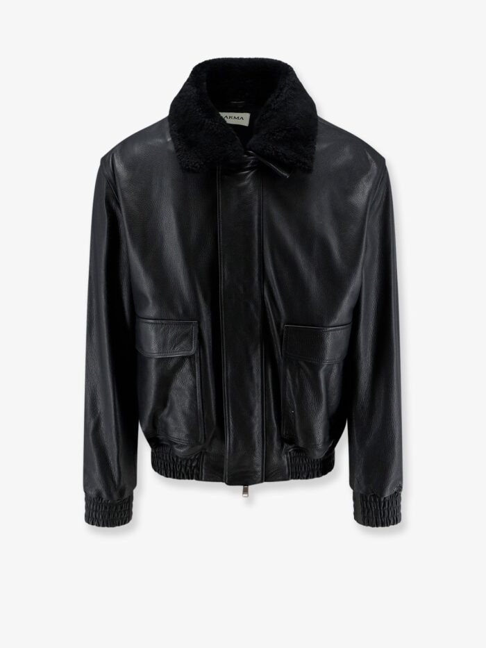 ARMA Bari Leather Jacket With Faux Fur Collar