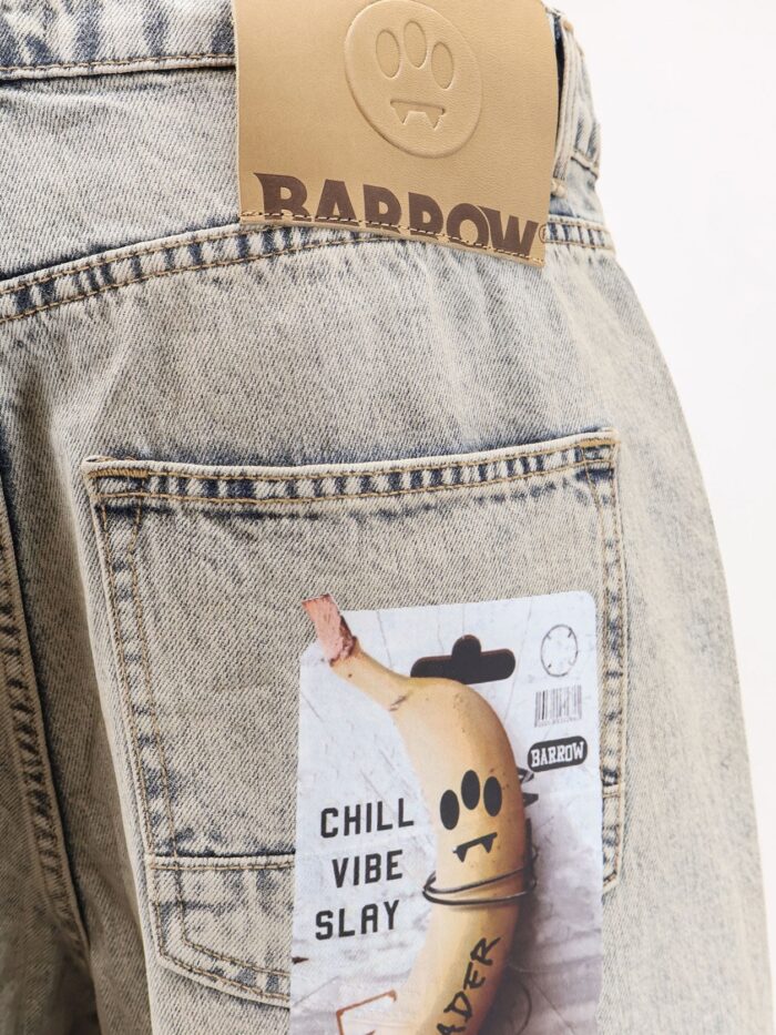 Barrow Cotton Jeans With All-over Print