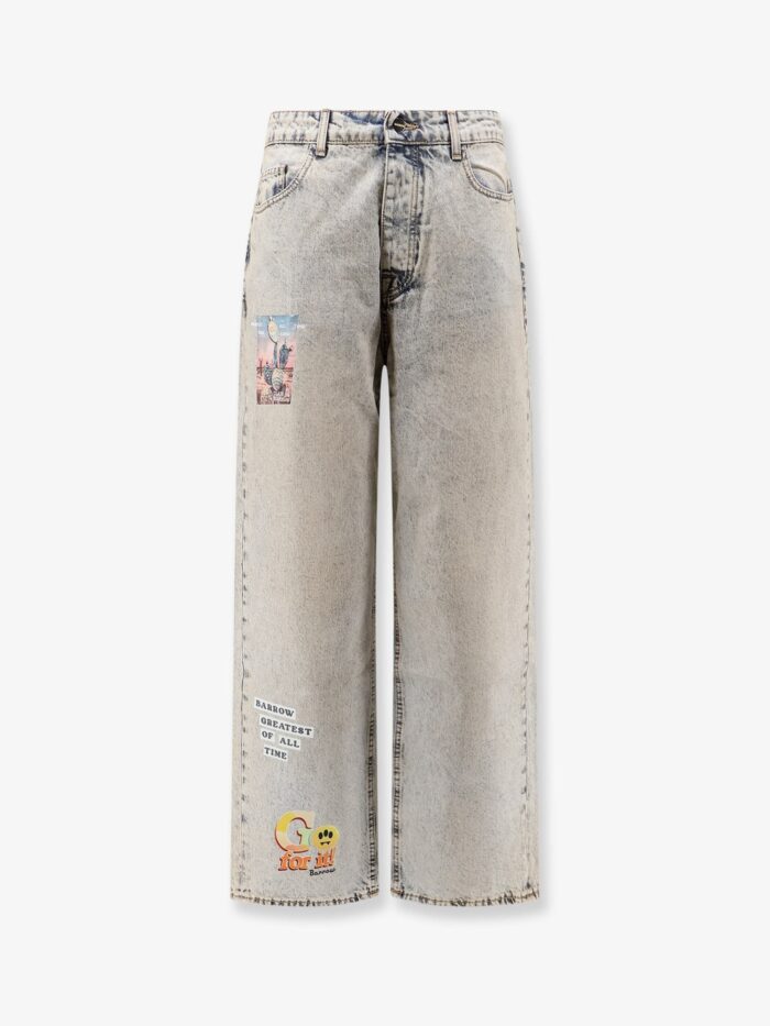 barrow cotton jeans with all over print Barrow Cotton Jeans With All-over Print