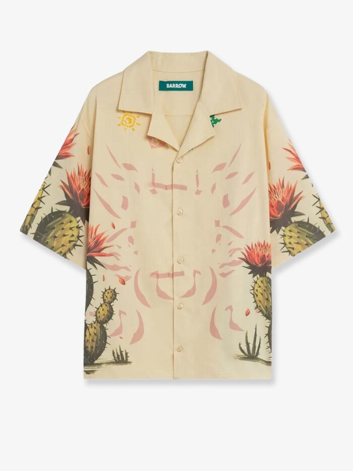 barrow cotton shirt with cactus print Barrow Cotton Shirt With Cactus Print