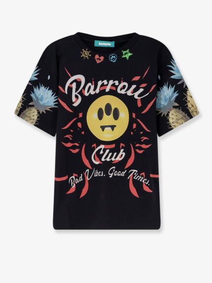 Barrow Cotton T-shirt With Multicolor Front Print