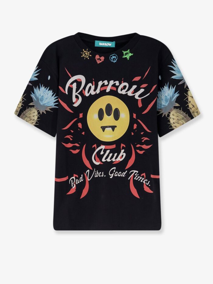 barrow cotton t shirt with multicolor front print Barrow Cotton T-shirt With Multicolor Front Print