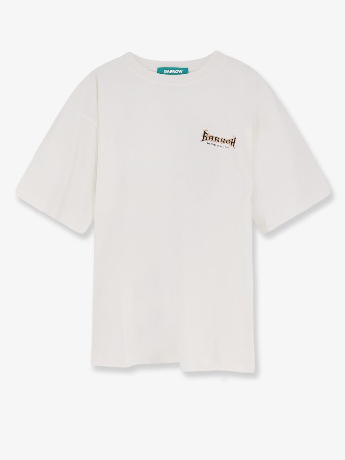 Barrow Cotton T-shirt With Multicolored Logo On The Back