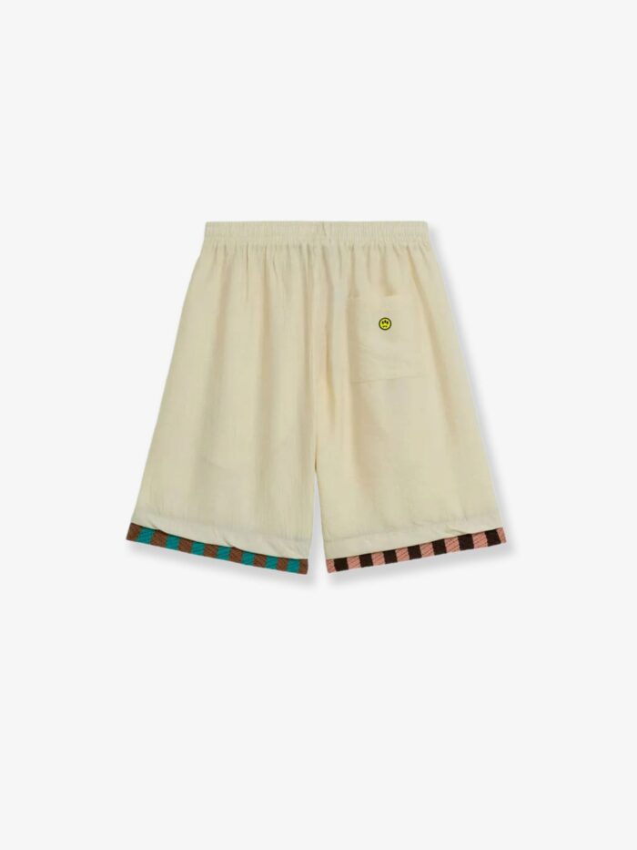 Barrow Viscose Blend Bermuda Shorts With Logo Print