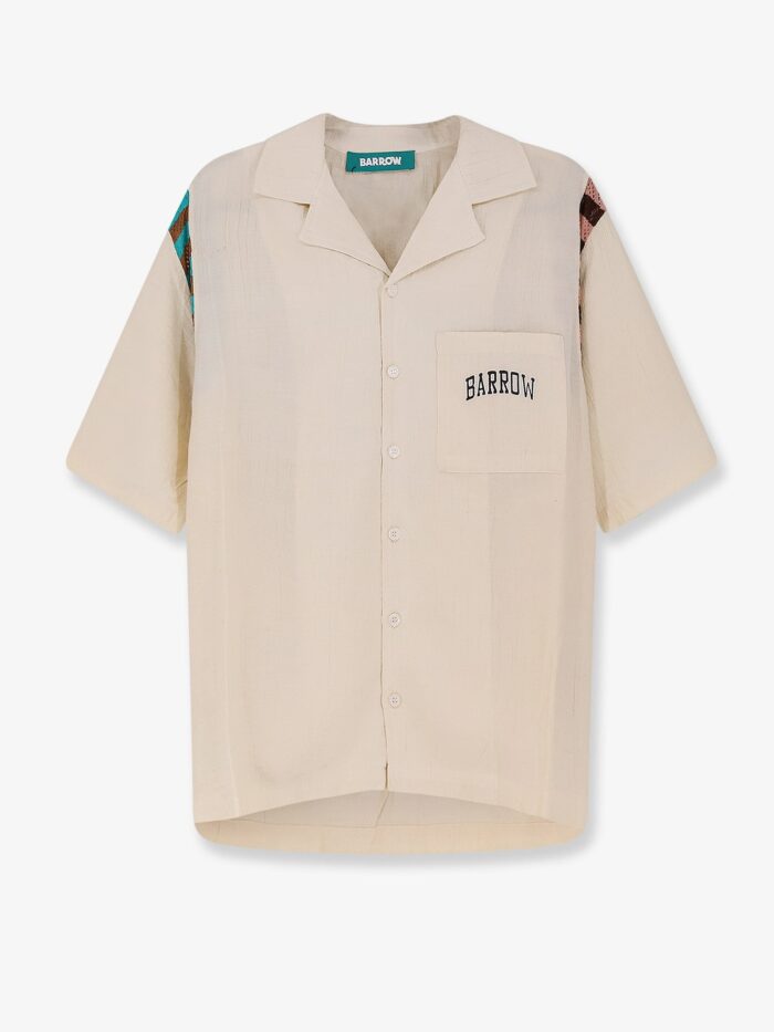 Barrow Viscose Shirt With Front Logo Print