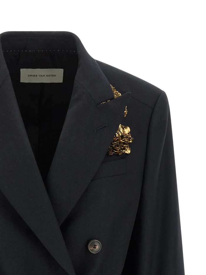Dries Van Noten 'Barrysta' Double-breasted Blazer With Embroidery