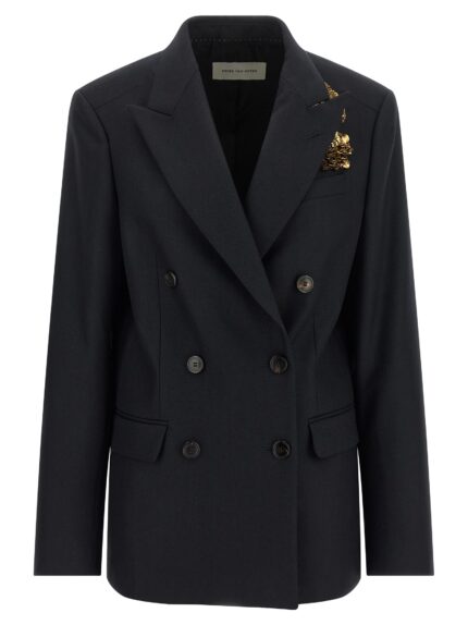 Dries Van Noten 'Barrysta' Double-breasted Blazer With Embroidery