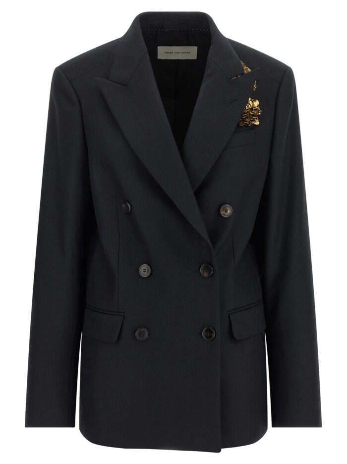 dries van noten 'barrysta' double breasted blazer with embroidery Dries Van Noten 'Barrysta' Double-breasted Blazer With Embroidery