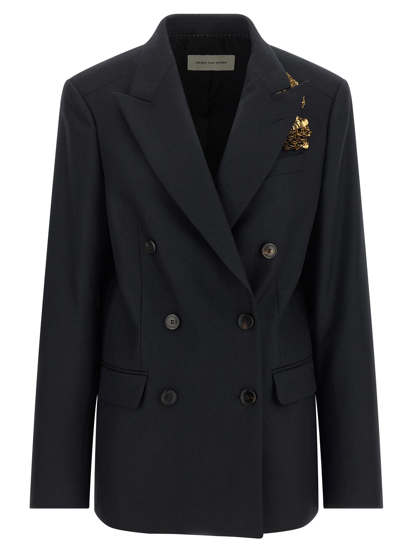 Dries Van Noten 'Barrysta' Double-breasted Blazer With Embroidery