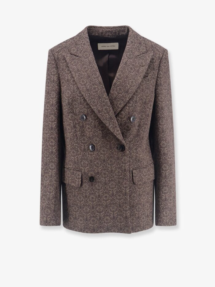 dries van noten barrysta wool and cotton blazer Dries Van Noten Barrysta Wool And Cotton Blazer