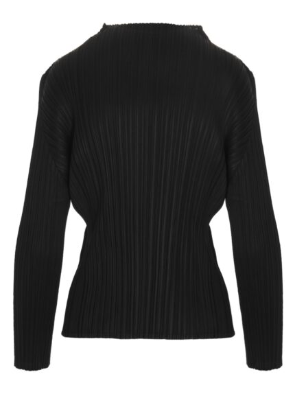 PLEATS PLEASE ISSEY MIYAKE 'Basics' Black Long Sleeve Top