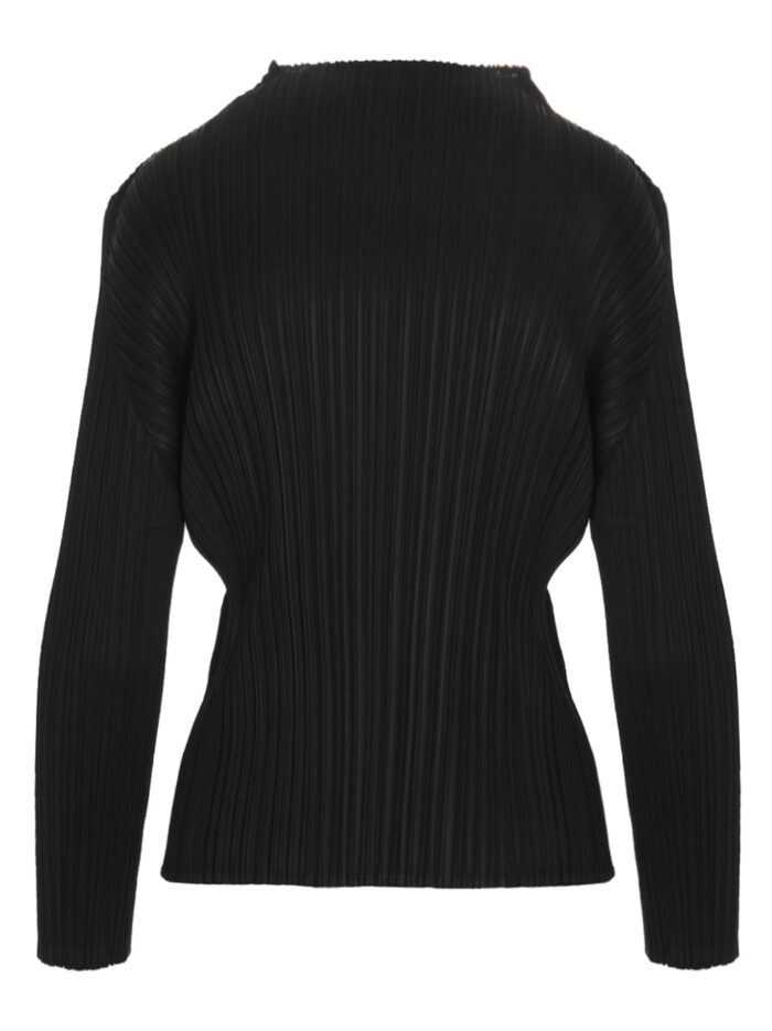 PLEATS PLEASE ISSEY MIYAKE 'Basics' Black Long Sleeve Top