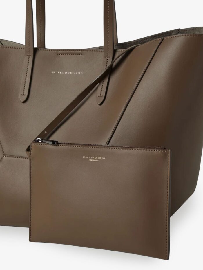 Brunello Cucinelli Bc Duo Hammered Leather Handbag