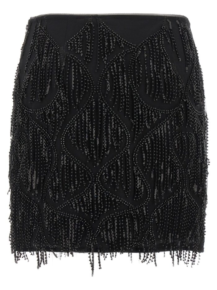 ROTATE BIRGER CHRISTENSEN Beaded Fringed Skirt