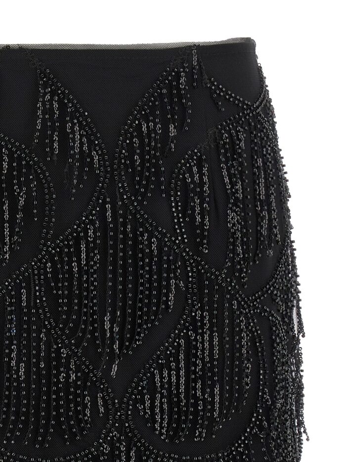 ROTATE BIRGER CHRISTENSEN Beaded Fringed Skirt