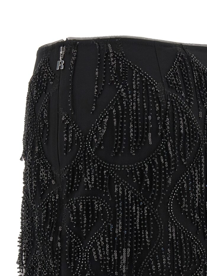 ROTATE BIRGER CHRISTENSEN Beaded Fringed Skirt