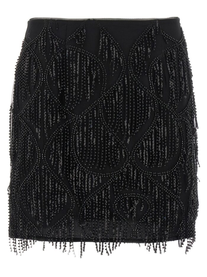 ROTATE BIRGER CHRISTENSEN Beaded Fringed Skirt
