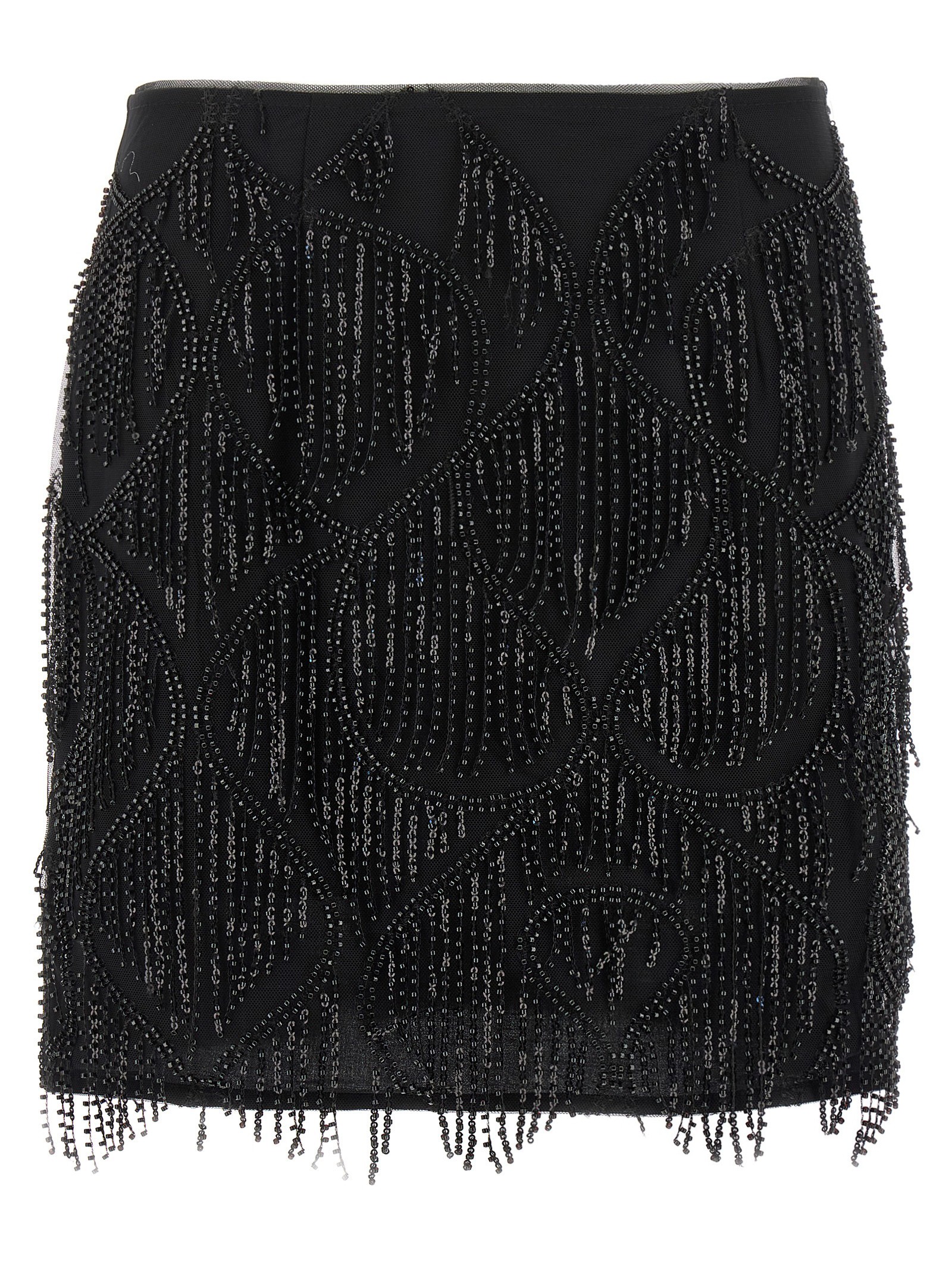 ROTATE BIRGER CHRISTENSEN Beaded Fringed Skirt