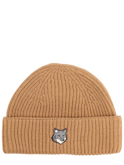 Maison Kitsune Beanie With Fox Patch