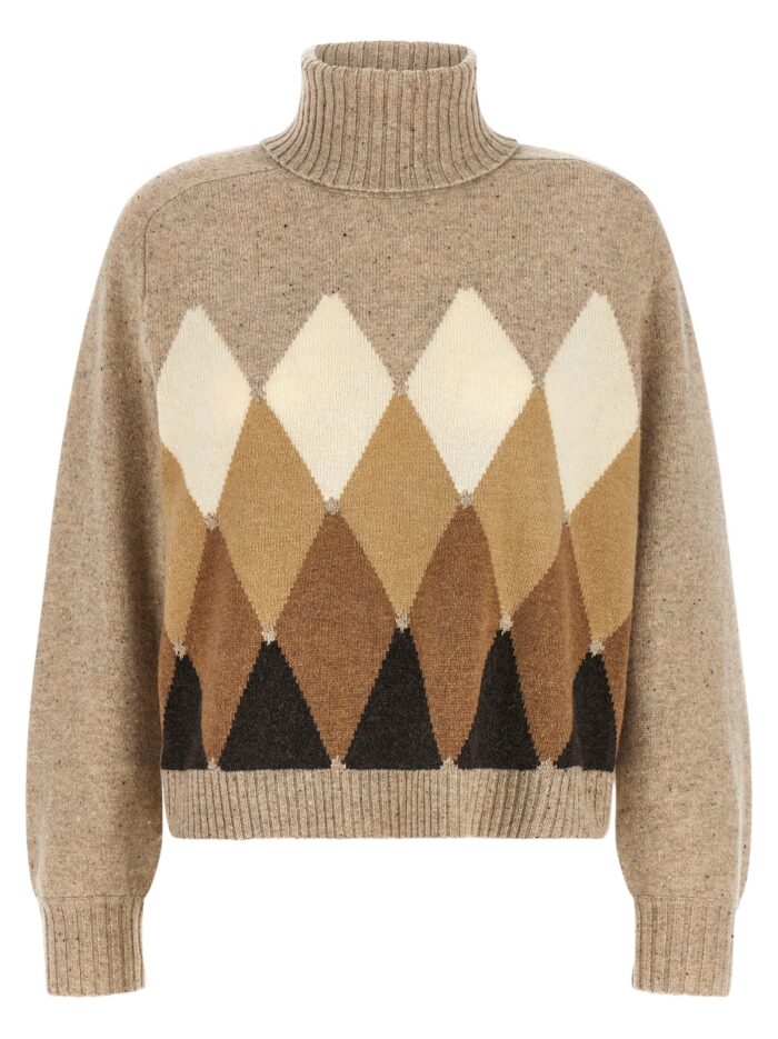 ballantyne beige diamond turtleneck sweater Ballantyne Beige Diamond Turtleneck Sweater